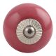 Dark Pink Silver Fitting Ceramic Dresser Knob